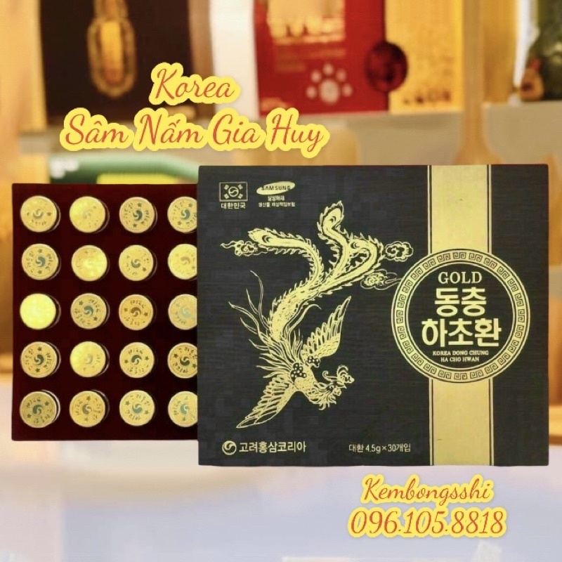 [HÀNG MỚI VỀ] Đông Trùng Hạ Thảo Hộp Gỗ Đen 30 Viên Hàn Quốc