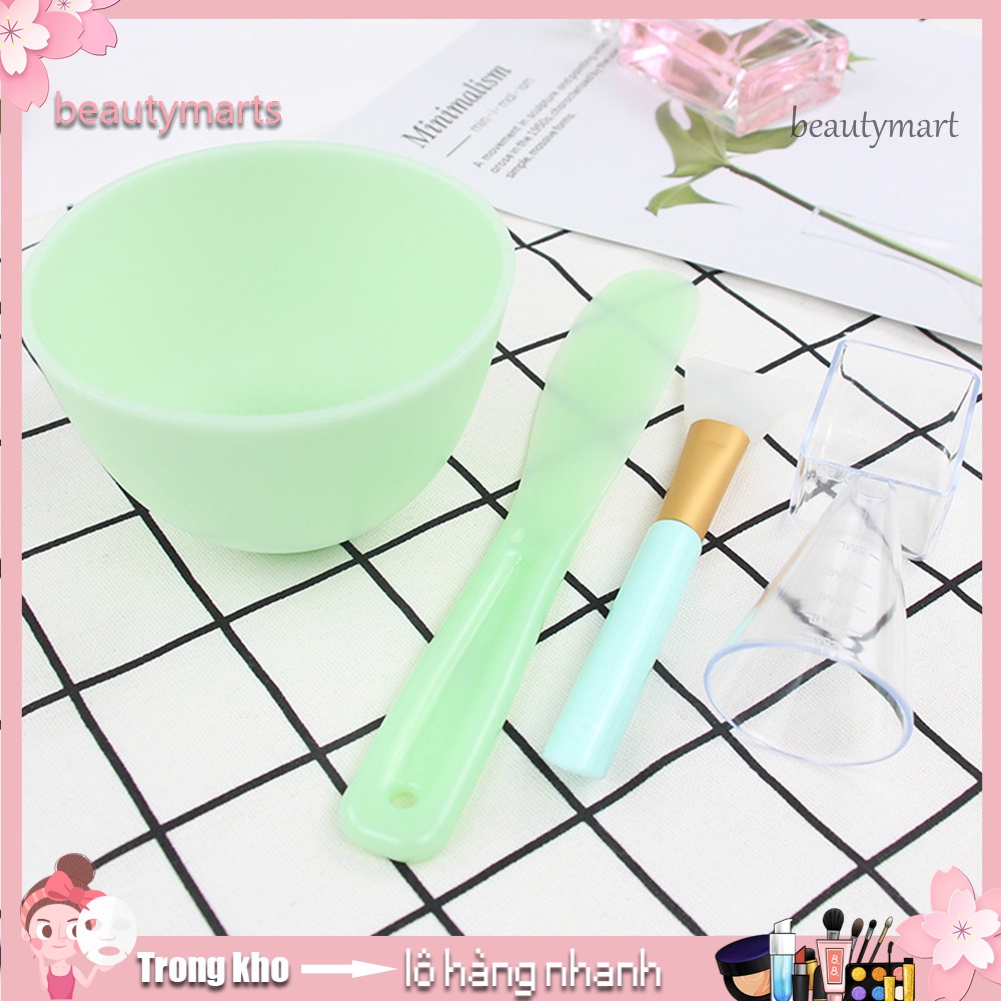 [Hàng mới về] Bộ Bát Đắp Mặt Nạ Tự Làm Kèm Muỗng Và Cọ Bằng Silicon