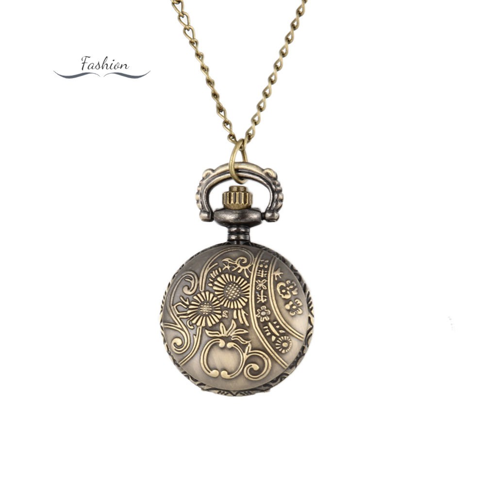 Men Pocket Watch Retro Bronze Tone Round Shape Spider Web Pattern Watches With Chain Necklace @vn