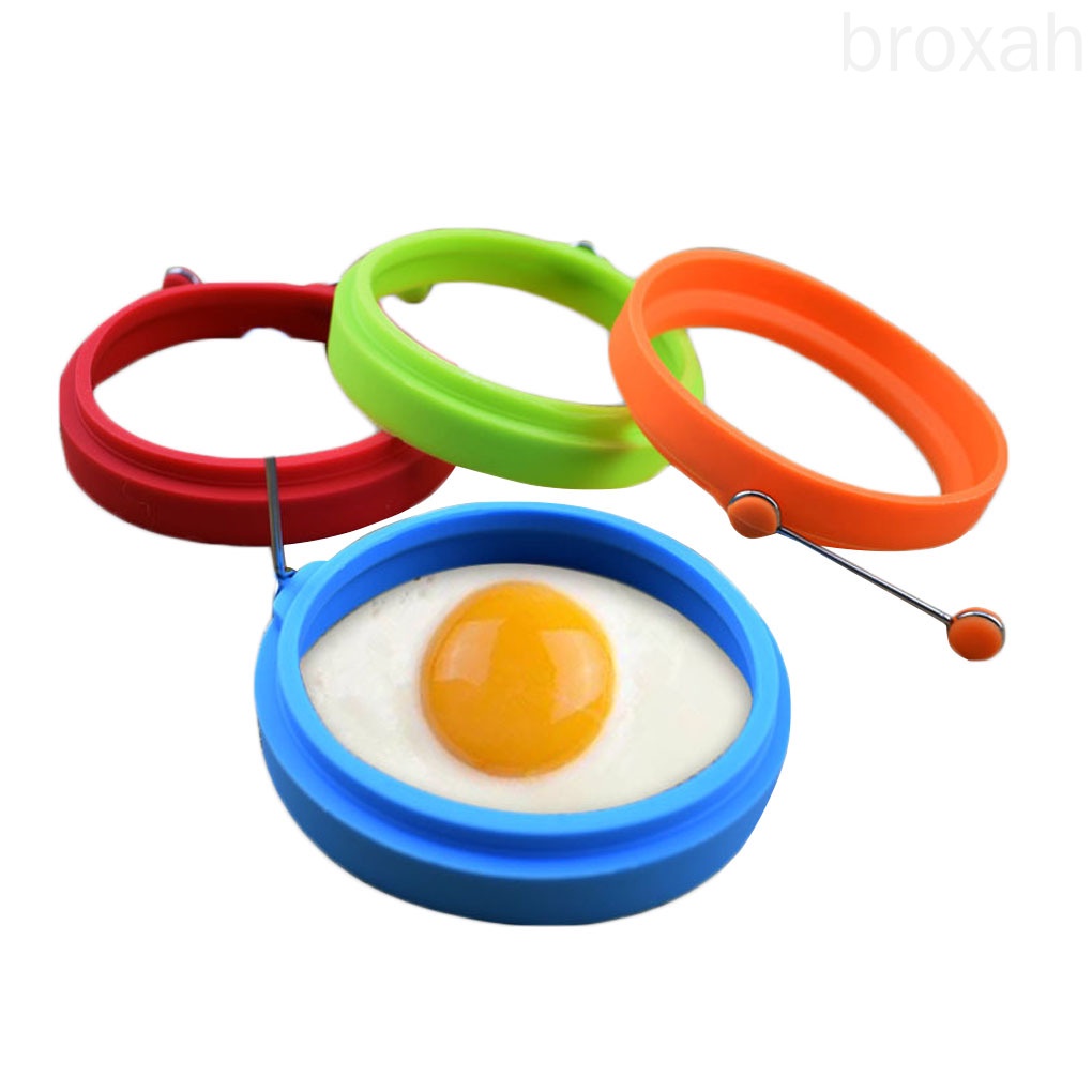 Khuôn Chiên Trứng Hình Tròn Bằng Silicone Chống Dính Có Tay Cầm Tiện Dụng