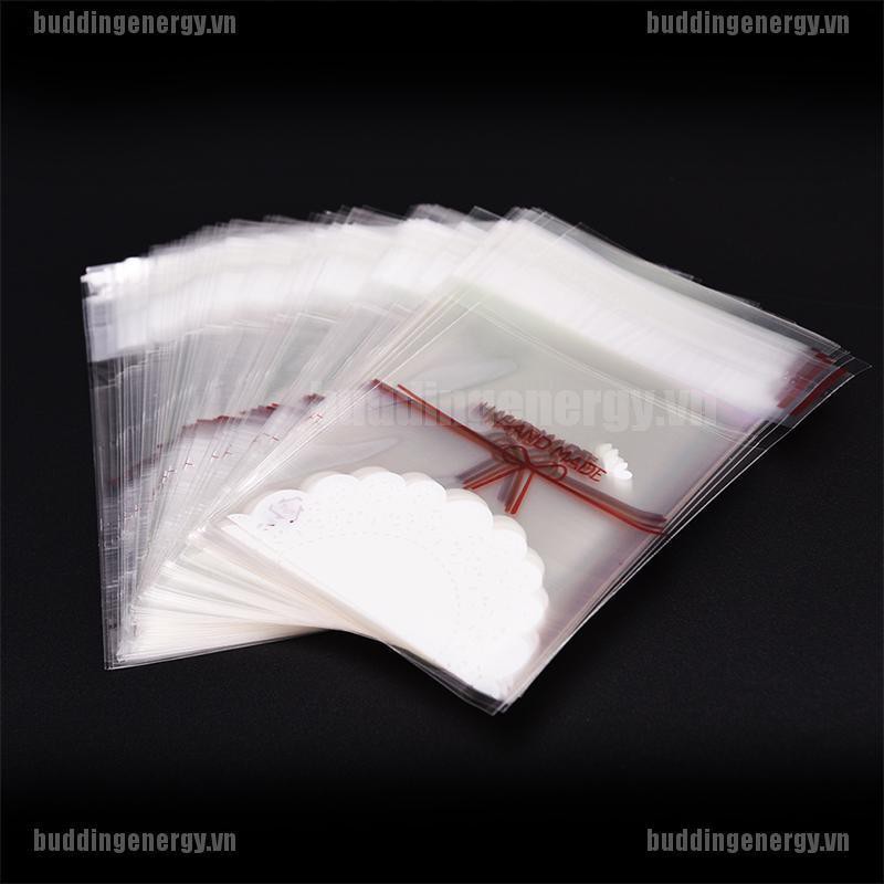 Bộ 100 Túi Nhựa Đựng Bánh Họa Tiết Nơ Dễ Thương