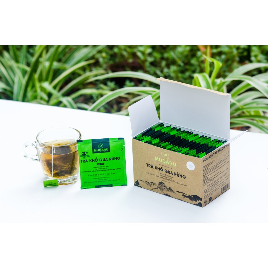 Trà túi lọc khổ qua rừng Mudaru hộp 25 túi DATE XA 2023 (야생여주 차 25티백) | BigBuy360 - bigbuy360.vn