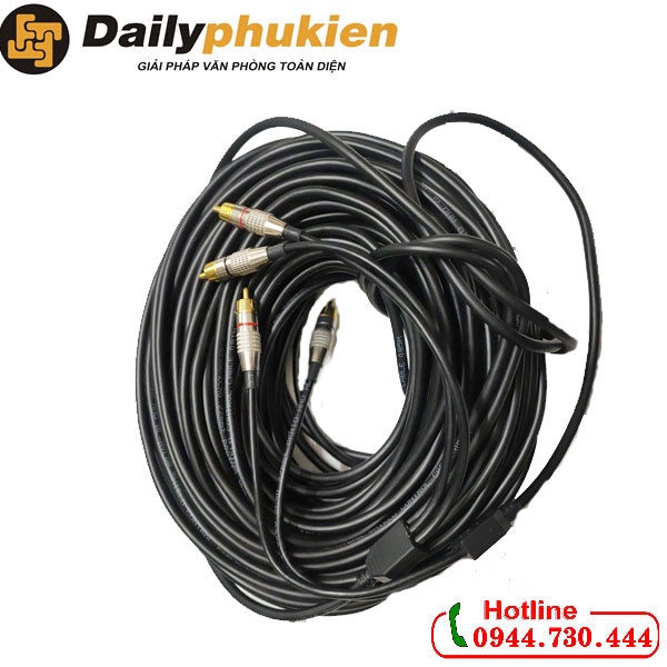 Dây AV 2 ra 2, dây 2 đầu hoa sen dài 30m 40m 50m