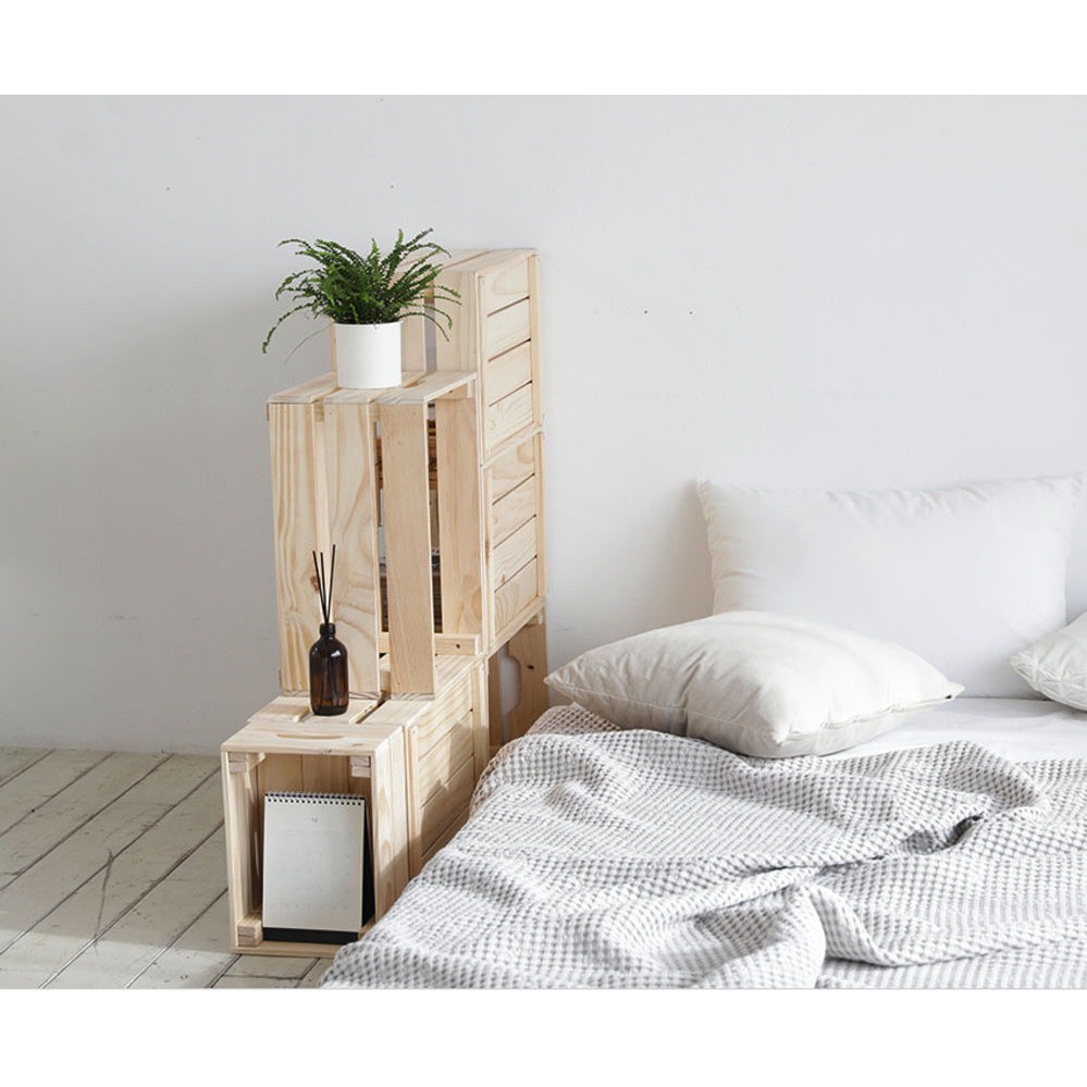 Thùng gỗ pallet đa năng size 40x28.5x17 thương hiệu MW FURNITURE - Nội thất trang trí