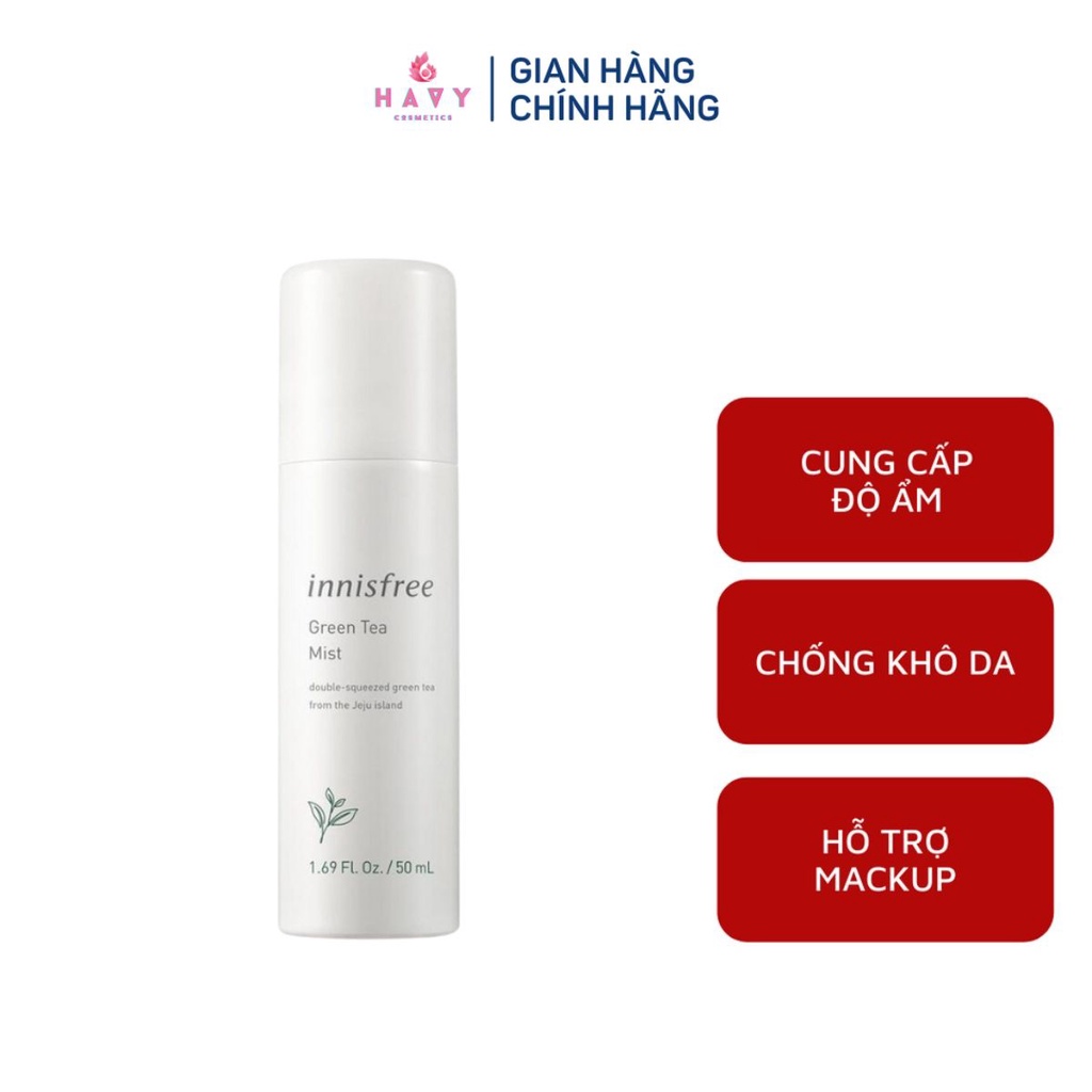 Xịt Khoáng Tinh Chất Trà Xanh Innisfree Green Tea Mist 50ml mẫu mới