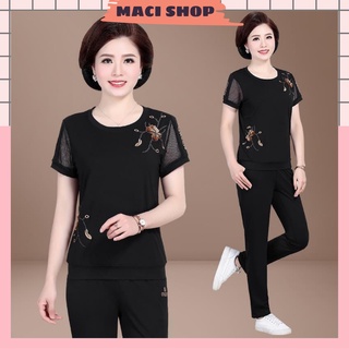 [ SALE SỐC] Bộ thể thao nữ trung niên mặc hè ngắn tay,đồ bộ nữ đẹp cao cấp cho mẹ ,cho bà_BTH