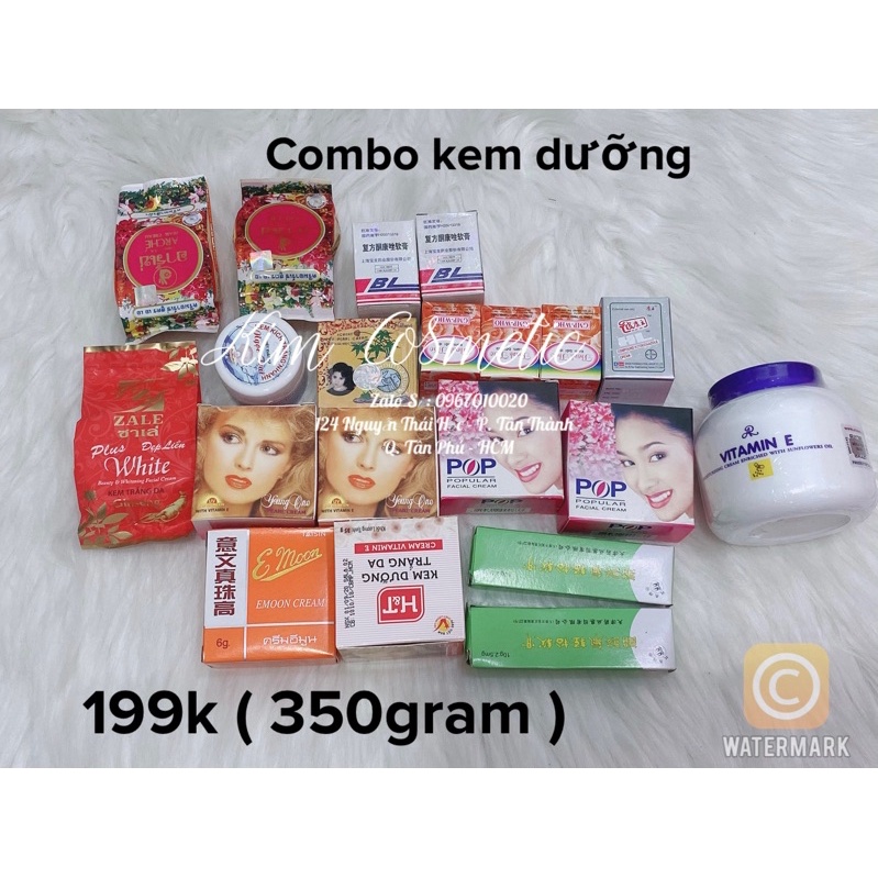 combo kem tự trộn dưỡng trắng da