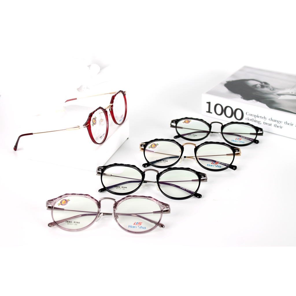 Gọng kính TR90 phối càng hợp kim cao cấp bền đẹp thời trang hàng chính hãng Ouress 9395
