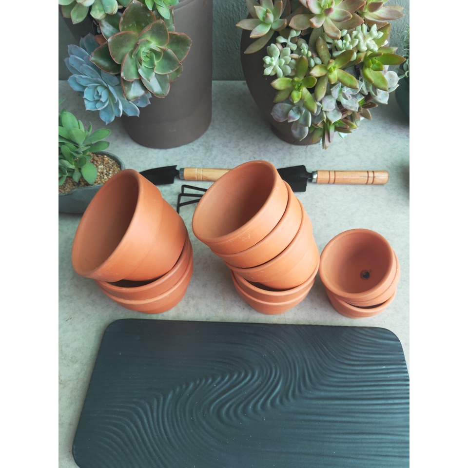 CHẬU ĐẤT NUNG MINI - CHẬU TRỒNG SEN ĐÁ, XƯƠNG RỒNG, BONSAI - NHIỀU KÍCH THƯỚC 5-7-9-11CM Mẫu Lùn