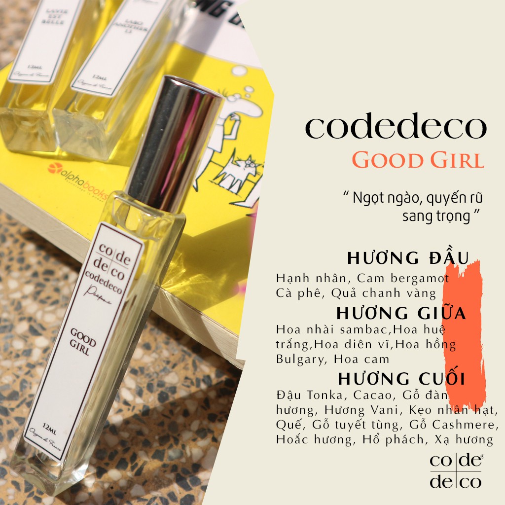 Tinh Dầu Nước Hoa Code Deco Good Girl Cá Tính, Ngọt Ngào, Gợi Cảm 2ml