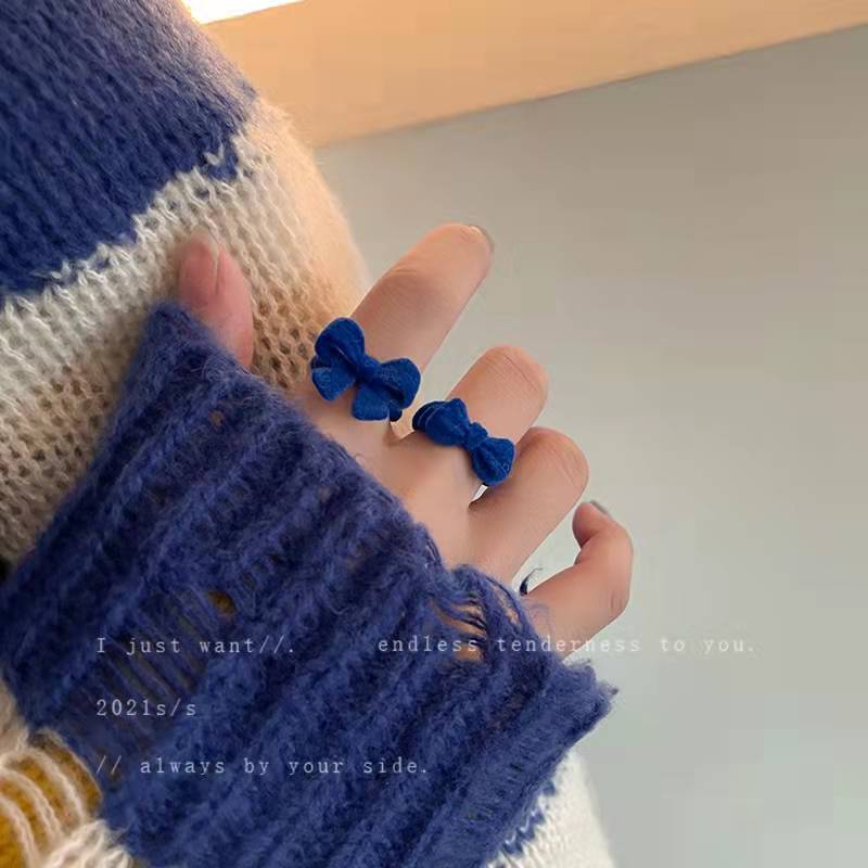 Set nhẫn đeo tay kim loại hình nơ xinh xắn cho nữ