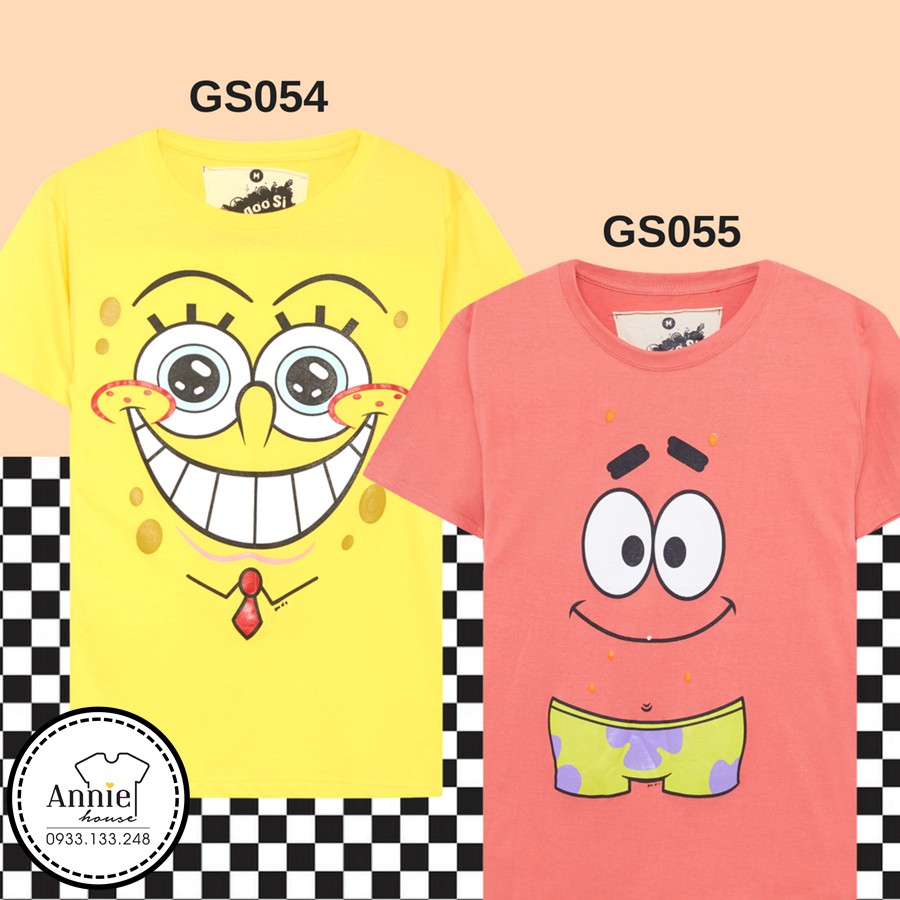 Áo thun hoạt hình Thái Spongebob,Patrick GS054 GS055 | Shopee Việt Nam