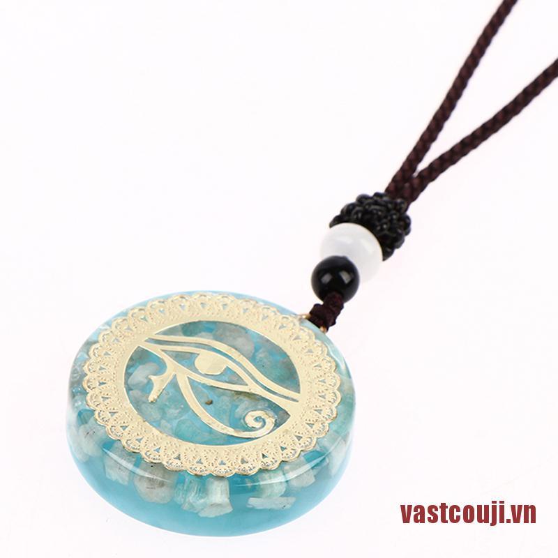 VASTJI 1Pc Orgonite Energy Pendant Orgone Amazonite Necklace Horus Eye All-Seeing Eyes