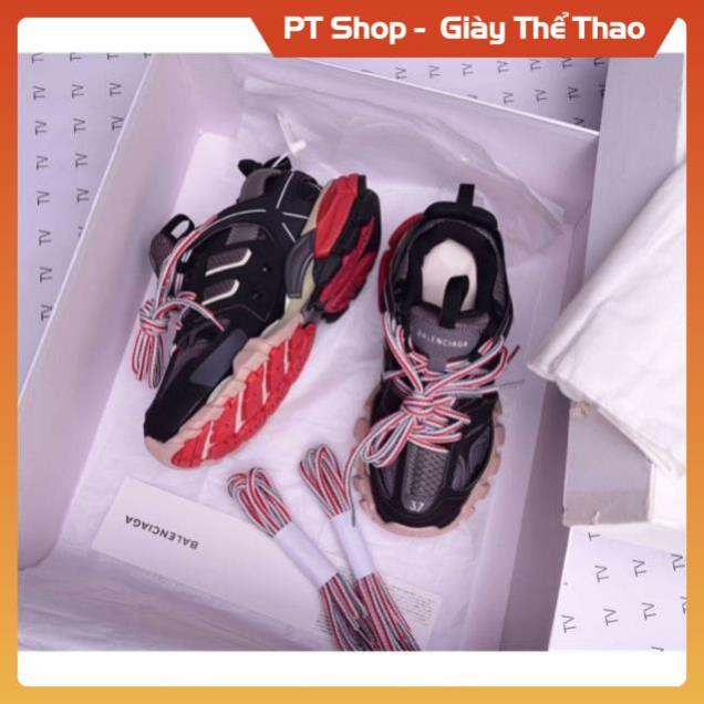 [FreeShip+ Hàng Cao Cấp] Giày thể thao Balen track 3.0 đen đế đỏ, Giày nam nữ Full phụ kiện Sneaker