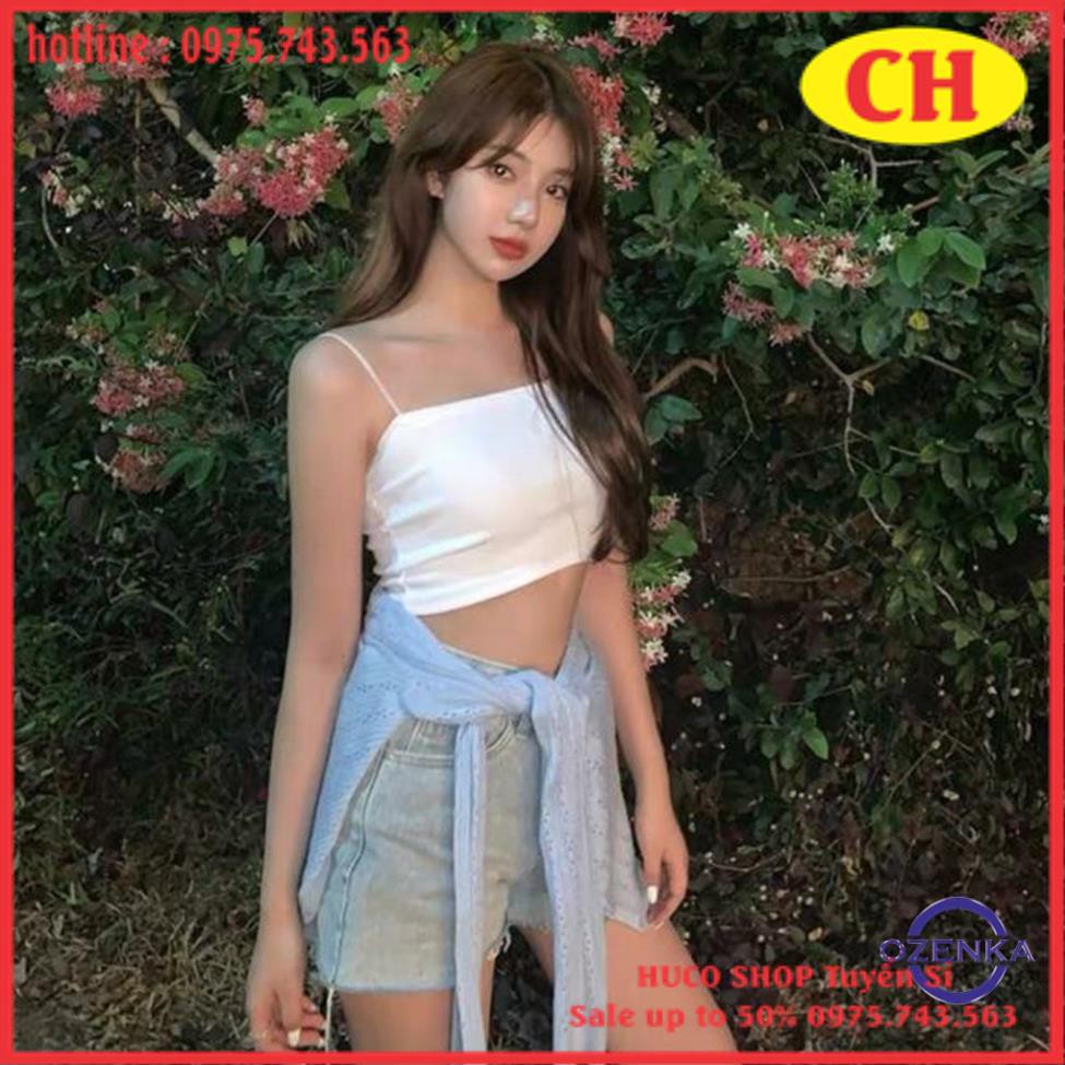 Áo 2 dây sợi bún thun đẹp 100% cotton đen trắng , áo croptop ôm mặc trong siêu mát freesize tôn dáng dễ phối đồ