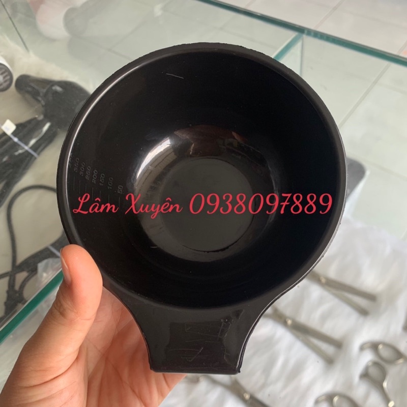 Chén đựng thuốc nhuộm bát pha hoá chất to 💥FREESHIP💥có vạch chia, nhựa PP màu đen dễ vệ sinh, có tay cầm, có vạch chia😍😍