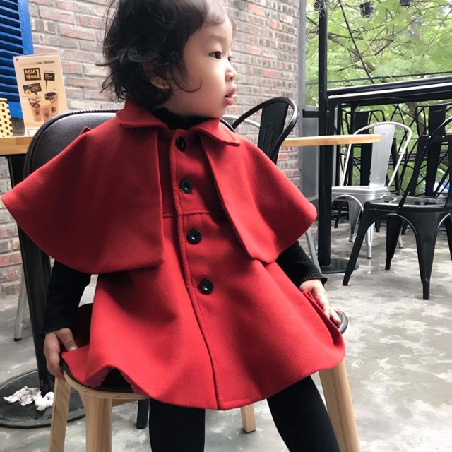Áo váy choàng dạ cho bé gái