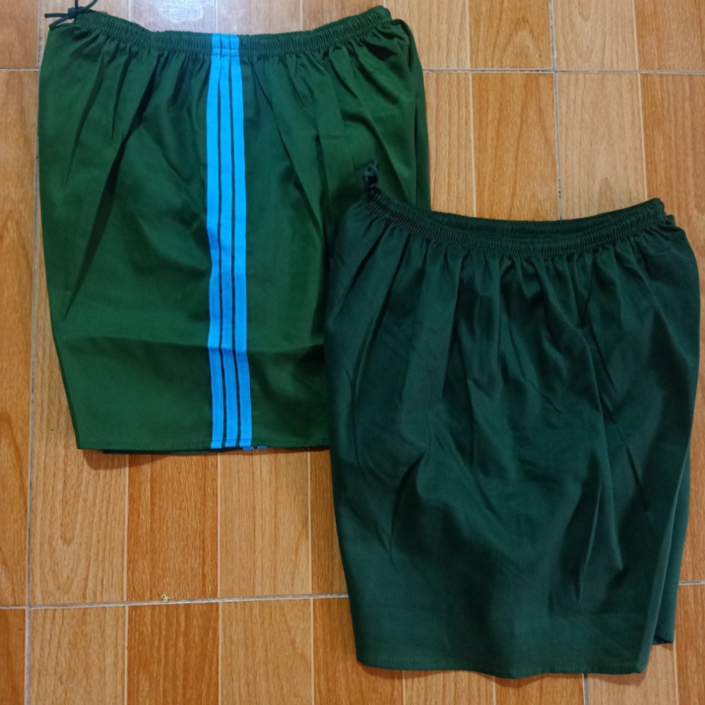 Quần đùi bộ đội nam 3 sọc, quần trơn ko có dây rút Free size