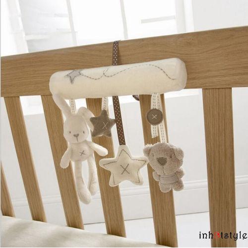 Gấu nhồi bông đồ chơi dễ thương có âm thanh tiện dụng để treo nôi cho bé