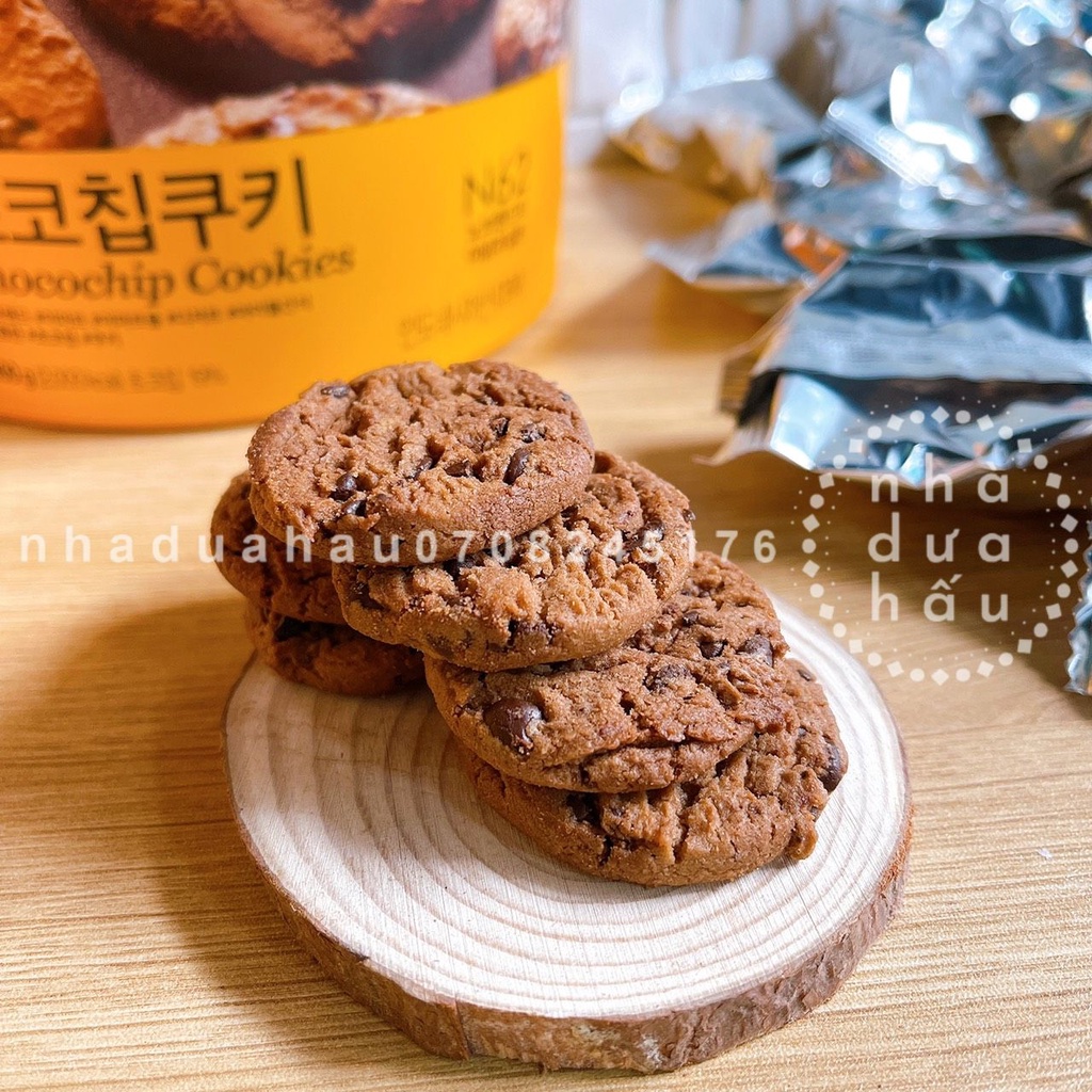 Bánh qui Hàn Quốc 3vị sô cô la chip/ bơ sữa dừa/ bơ truyền thống xô lớn 400g