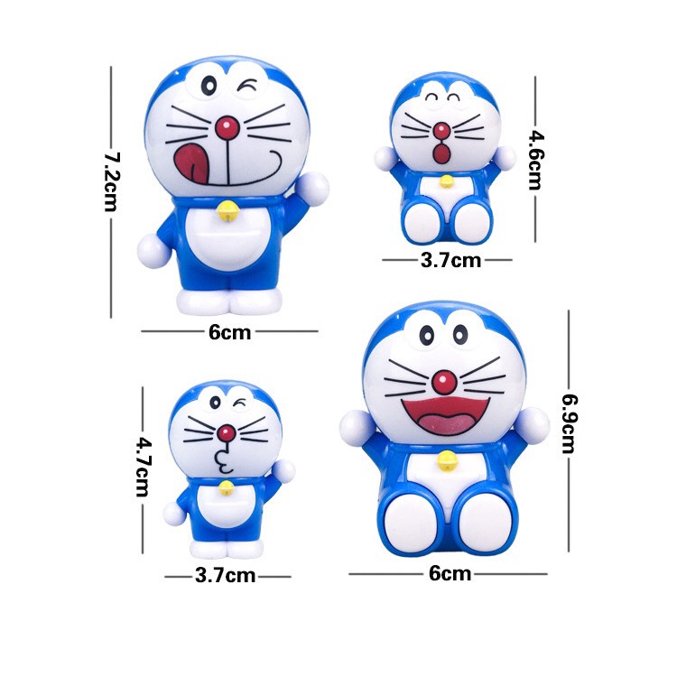 Phụ kiện trang trí bánh kem sinh nhật - Túi 4 mèo Doraemon, Doremon trang trí bánh