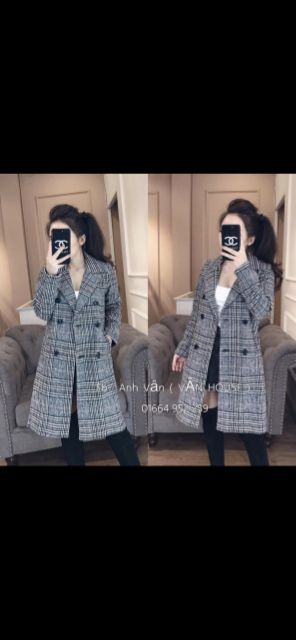 Áo măng tô kẻ chất dạ đẹp siu hot hanoivnxk | BigBuy360 - bigbuy360.vn