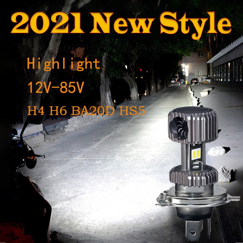 Bóng Đèn Pha LED BA20D H4 H6 P15D HS5 6000K Phong Cách Mới 2021 Cho Xe Mô Tô