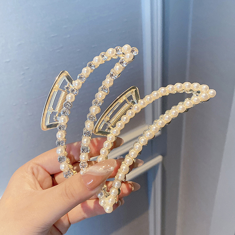 Kẹp tóc hình đuôi cá đính ngọc trai nhân tạo phong cách Hàn Quốc dành cho nữ
