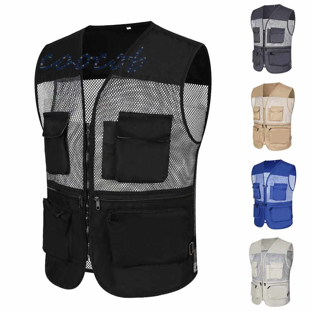 Áo Ba Lỗ Polyester Nhiều Túi Size L-3XL Đơn Giản Cho Nam
