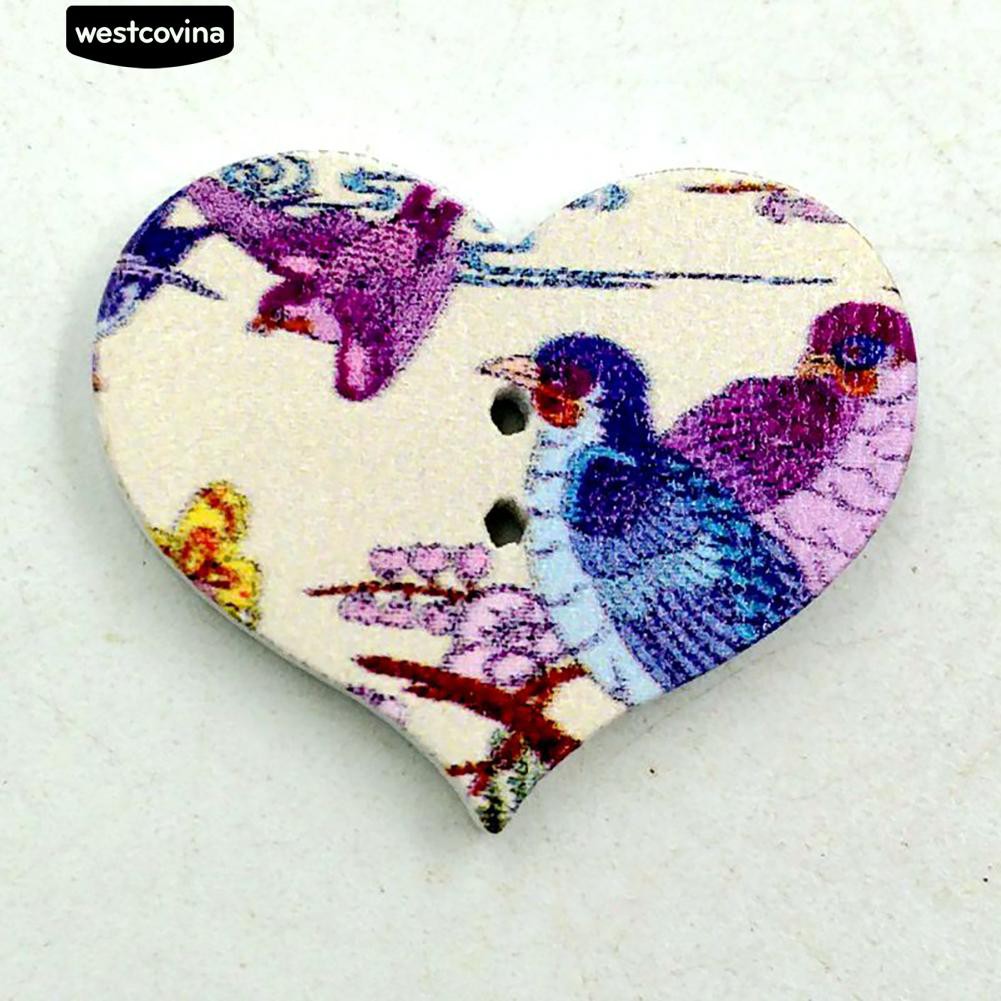 50 nút gỗ nhiều hình phong cách cổ điển xinh xắn dùng trang trí đồ thủ công