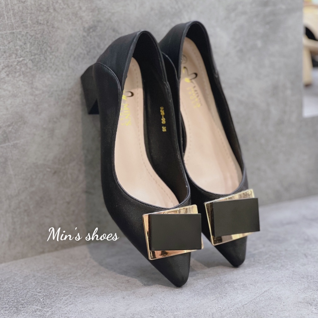 Min's Shoes - Giày Gót Vuông Da Dê Cao Cấp VN109 Form Rộng Nên Đi Lùi Size