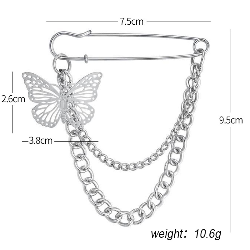 Trâm Cài Áo Hình Bướm Phối Tua Rua Phong Cách Vintage Cho Nữ