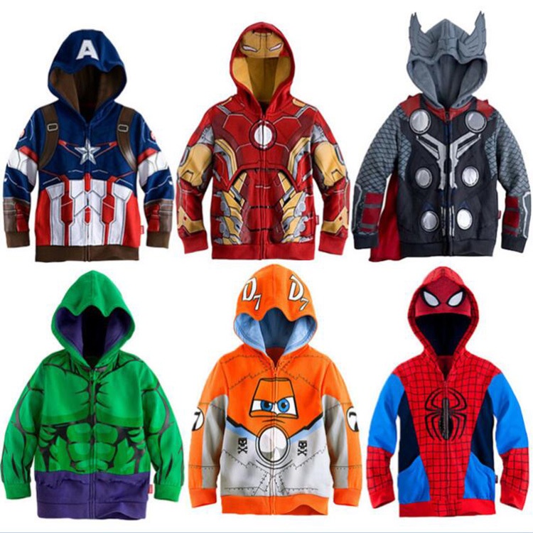 Áo Khoác Có Khóa Kéo Họa Tiết Avengers Thời Trang Cho Bé Trai