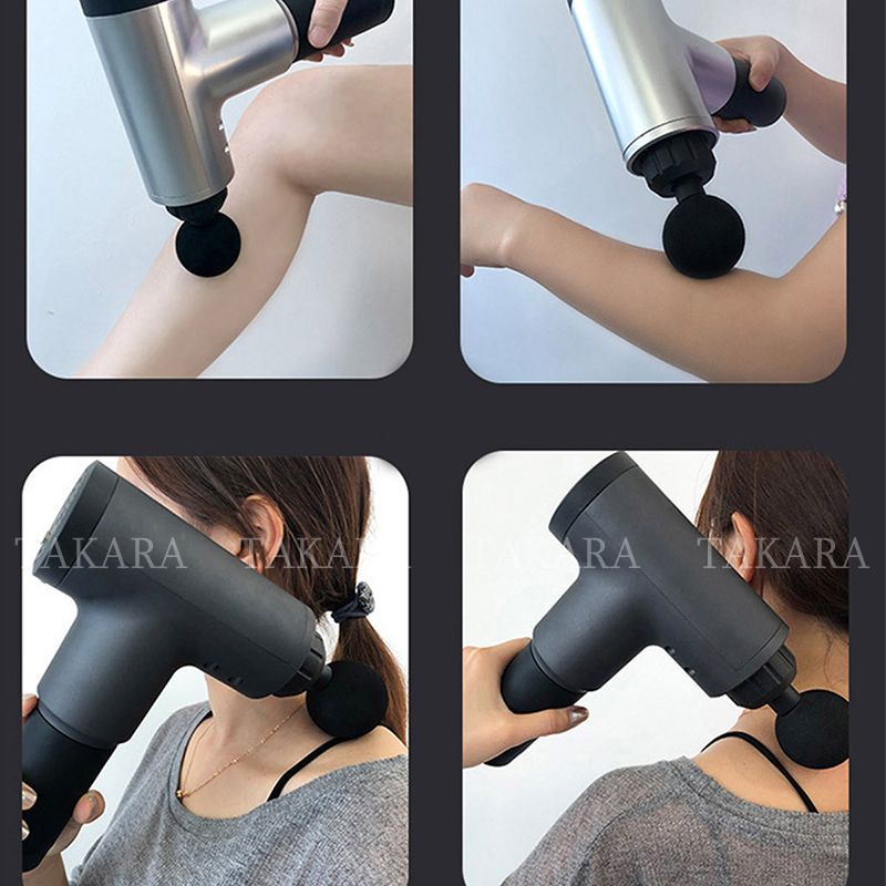 Máy Massage Cầm Tay Gobos Massage Trị Liệu Toàn Thân Với 4 Đầu Thay Thế Và 6 Cấp Độ Giảm Đau Mỏi Cơ