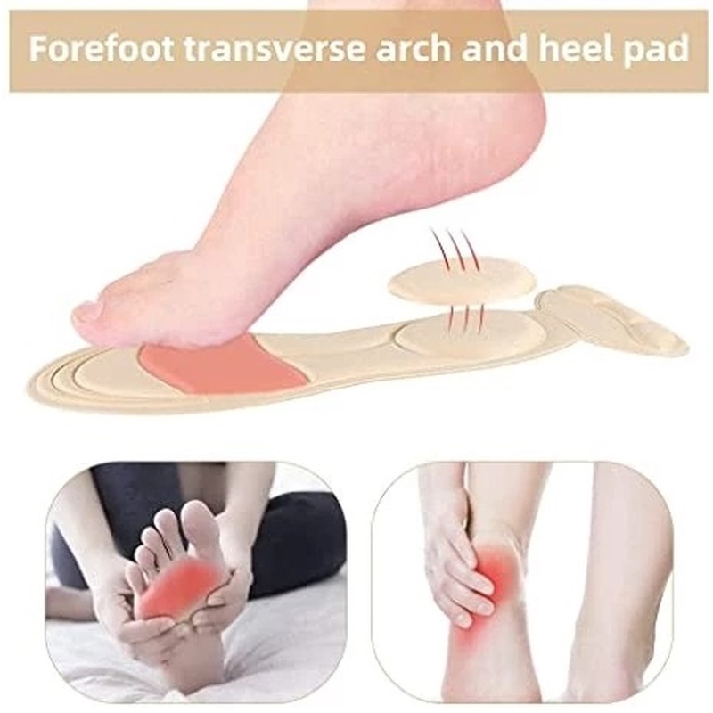 1 Cặp Đế Lót Giày Cao Gót 7D Bằng Cao Su Non Mềm Mại Chống Trượt Thoáng Khí Thoải Mái Cho Giày Cao Gót