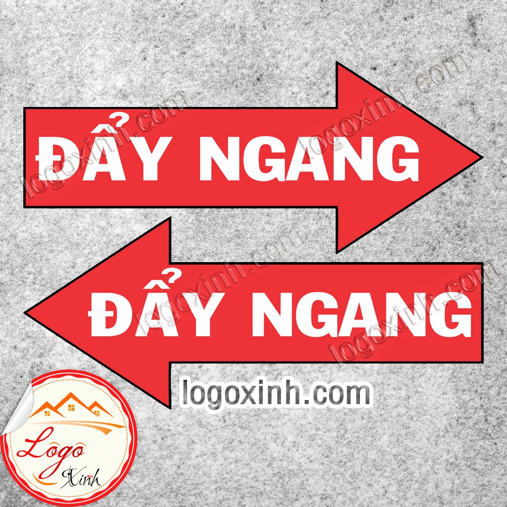 BỘ 2 LOGO STICKER DÁN TEM MŨI TÊN ĐẨY NGANG SANG HAI BÊN TRÁI PHẢI, DÁN CỬA LÙA, CỬA ĐẨY, CỬA KÉO, SLIDE DOOR