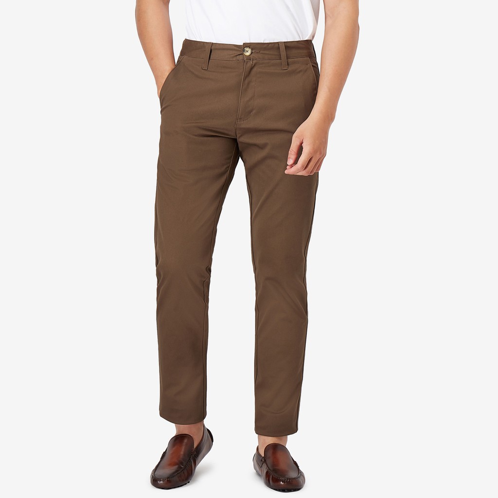 Quần kaki nam Milvus màu nâu MVPN030MBR08