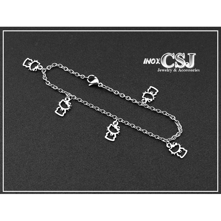 Lắc tay nữ gắn hình mèo kitty nhỏ xinh