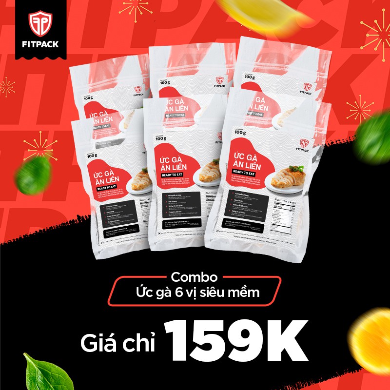 COMBO 8 GÓI ỨC GÀ ĂN LIỀN 100g (mix vị)