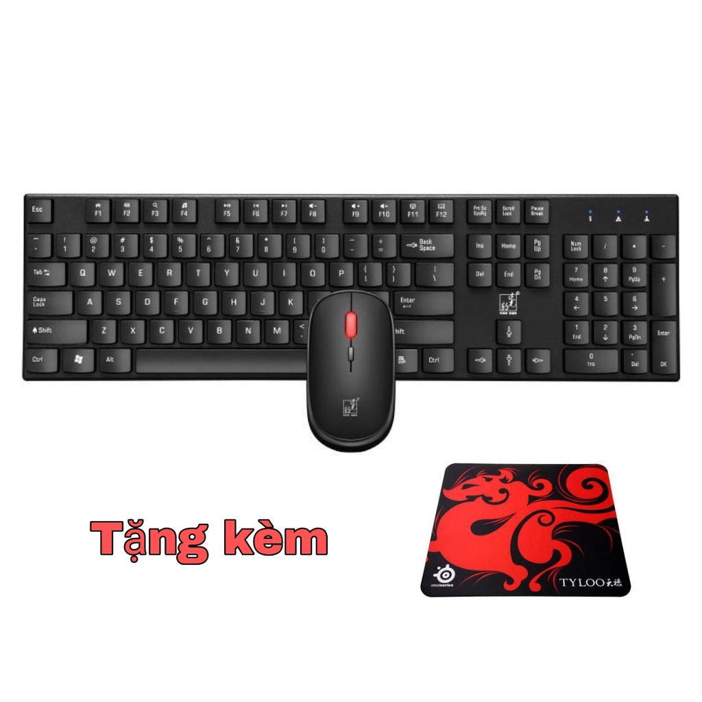 Combo bàn phím và chuột không dây 8820 tặng kèm pin + lót chuột