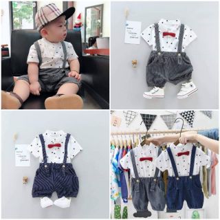 [LOẠI 1] Set Yếm Công Tử kèm áo và nơ cổ (6-16kg)