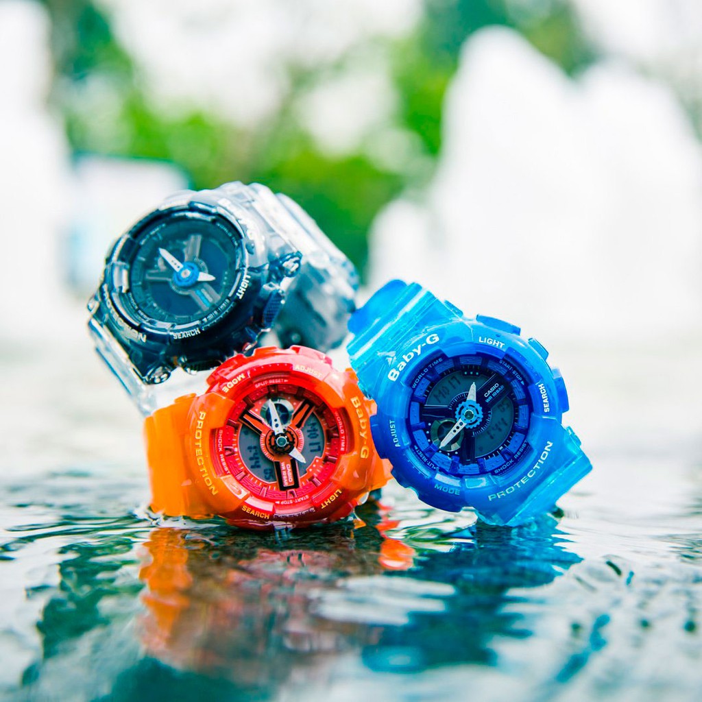Đồng hồ nữ CASIO BABY-G BA-110JM-2A Dây nhựa xanh - Mặt điện tử kim