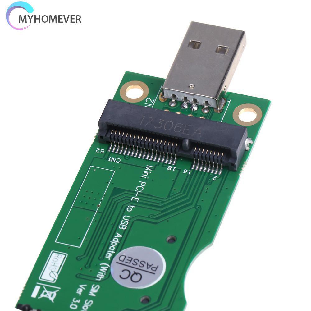 myhomever Mini PCI-E to USB Adapter with SIM 8Pin Card Slot for WWAN/LTE Module