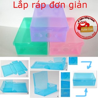 Combo 10 hộp giày trong suốt ( nhiều màu)