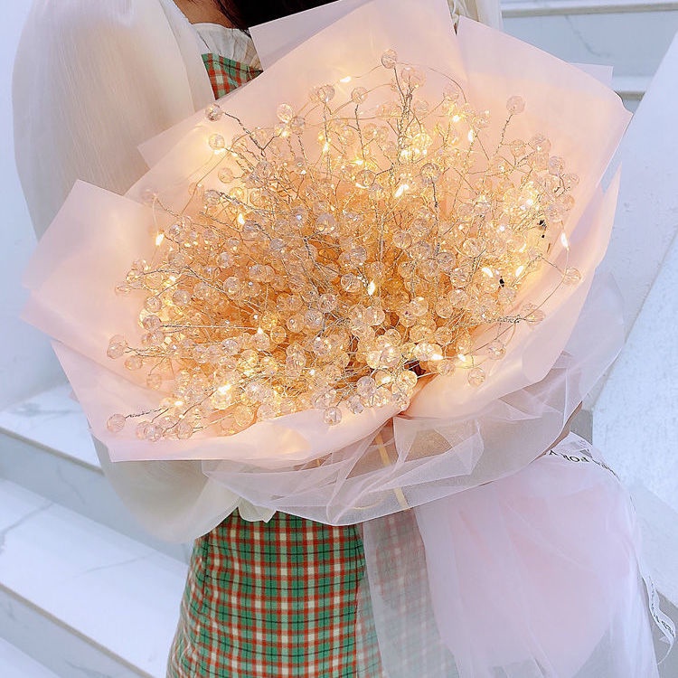 Bó Hoa Gypsophila Tự Làm Đính Hạt Sáng Tạo Làm Quà Tặng Sinh Nhật Cho Bạn Gái