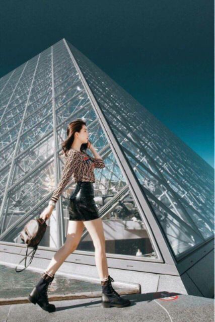 {XẢ kHO - Lỗ xỏ dây hơi han) Boot Cao Cổ Nữ Da Pha Len Hoạ Tiết Cam Zic Zắc | BigBuy360 - bigbuy360.vn