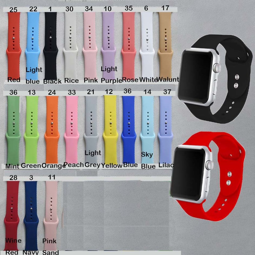 Dây Silicon Mềm Cho Đồng Hồ Apple Watch iWatch Series 6 SE 5 4 3 2 1 38mm 42mm 44mm 40mm