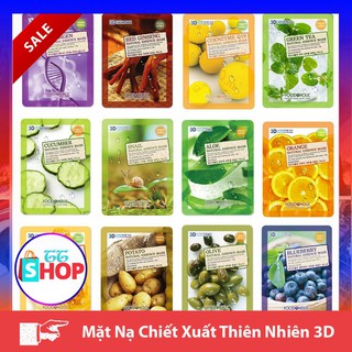 Mặt Nạ Chiết Xuất Thiên Nhiên 3D Foodaholic Hàn Quốc Combo 10 cái mix ngẫu nhiên