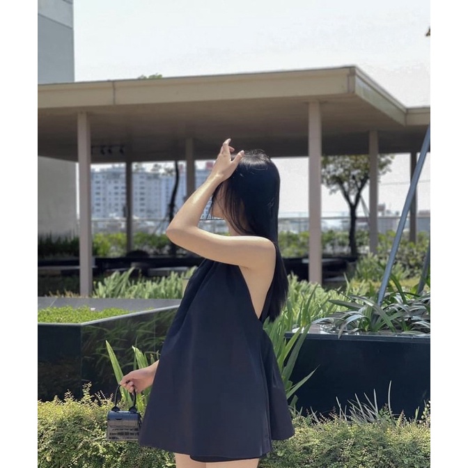 Set áo yếm hở lưng sexy phối quần short