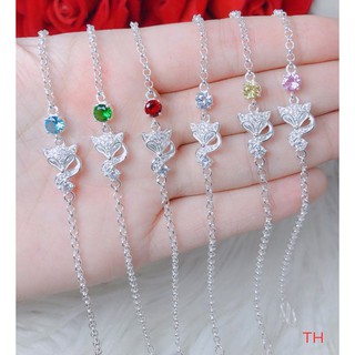 Lắc tay bạc mặt hồ ly đính đá MS85a